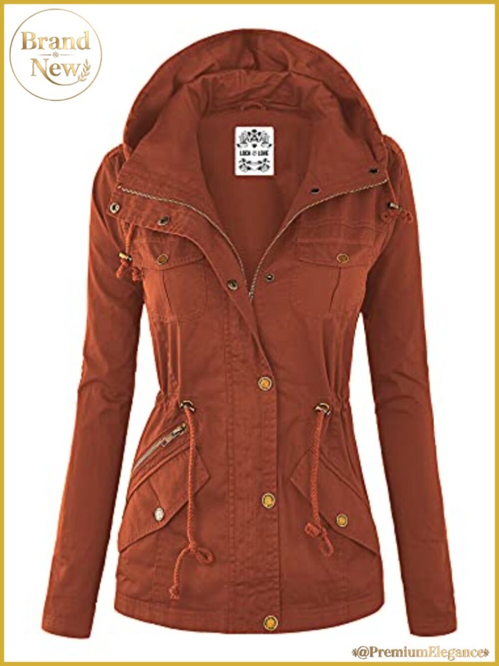 Women's Military Anorak Jacket Lightweight Detachable Hood Safari Utility